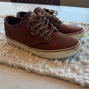 Vans Men's Brown Leather Sneakers